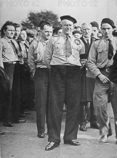 Fascist leader Eoin O'Duffy with activists of the Blue Shirt Movement ca. 1933-1934