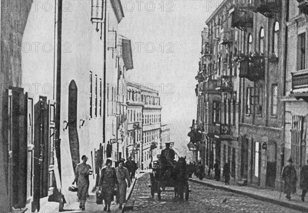 Bednarska Street scene in Warsaw before 1939