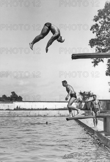 Skiers at the training camp in Krakow (Center for Physical Education in Lobzów) ca. 1935