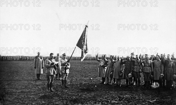 Polish military camp in La Mandria near Turin - the swearing-in ceremony of two hundred officers ca. 1918