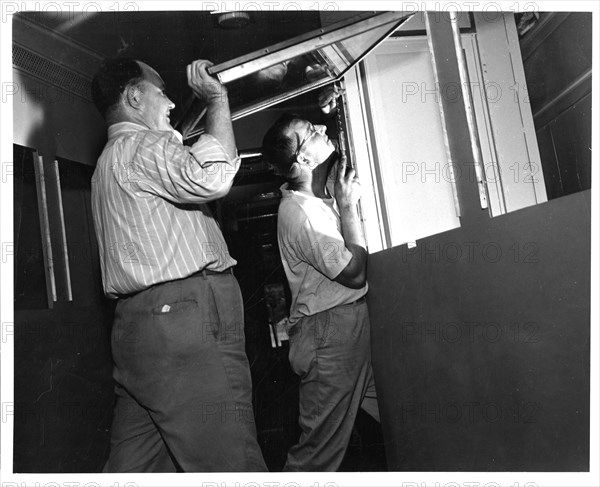 Photograph of Freedom Train Display Case Installation