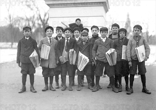 Smallest boy, 10 years old, been at it a year and a half. Sells until 6 or 7 P.M. New Haven, Conn, March 1909