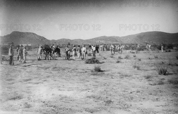 Date: 1910-1915 - Rapid fire target practice at Ortiz