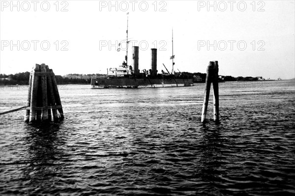 Russian Icebreaker Krassin on the Cape Cod Canal 2/14/1942