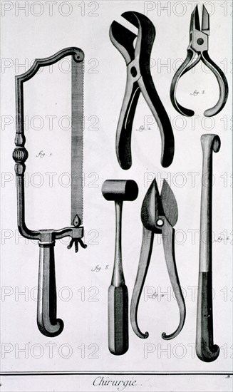 Instruments used in surgery ca. 1700s