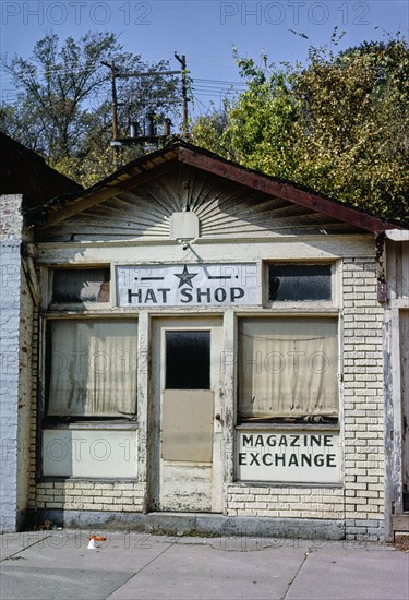 1970s United States -  Hat shop Kihekah Avenue Pawhuska Oklahoma ca. 1979