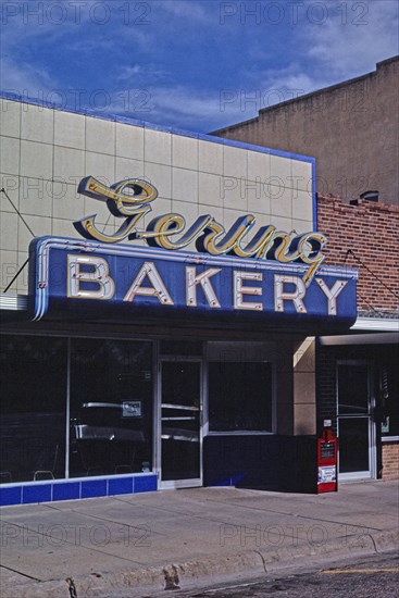 1990s United States -  Gering Bakery vertical view 10th Street Gering Nebraska ca. 1993