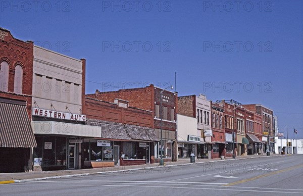 1990s United States - Western Auto Store (left side),  7th Street, Perry Oklahoma ca. 1996