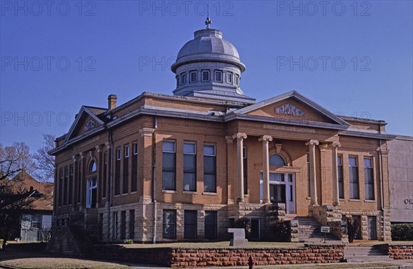 1990s United States -  Carnegie Library overall angle view Oklahoma Avenue Guthrie Oklahoma ca. 1996