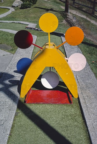 1980s United States -  Hole detail -  Baker's mini golf -  Route 7 -  Lanesborough -  Massachusetts ca. 1984