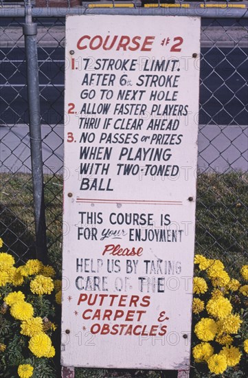 1980s United States -  Rules -  Leisure Twin Putt -  Albuquerque -  New Mexico ca. 1987