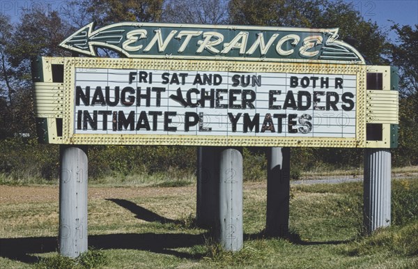 1970s United States -  Paducah Drive-In Theater sign Route 45C Paducah Kentucky ca. 1979