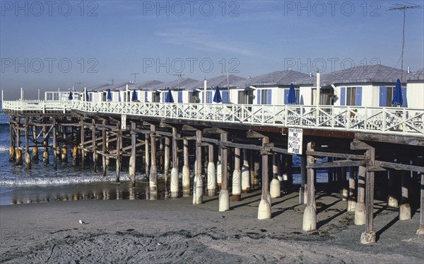 1980s United States -  Motel Crystal Pier side view Pacific Beach California ca. 1985