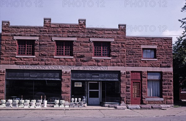 1980s United States -  Muskegan Monument Co., Pine Street Muskegon Michigan ca. 1980