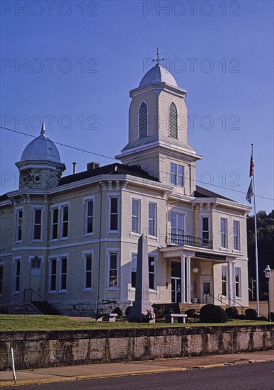 1990s United States -  Lewis County Courthouse angle view; Center Street; Weston West Virginia ca. 1995