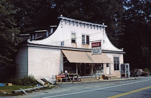 1970s America -  Kenoza Lake Market, Route 52, Kenoza Lake, New York 1976