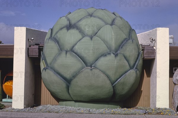 1990s United States -  Giant artichoke, Horizontal, Route 183, Castroville, California 1991