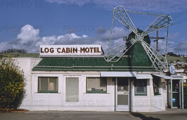 1970s United States -  Log Cabin Motel, San Leandro, California 1977