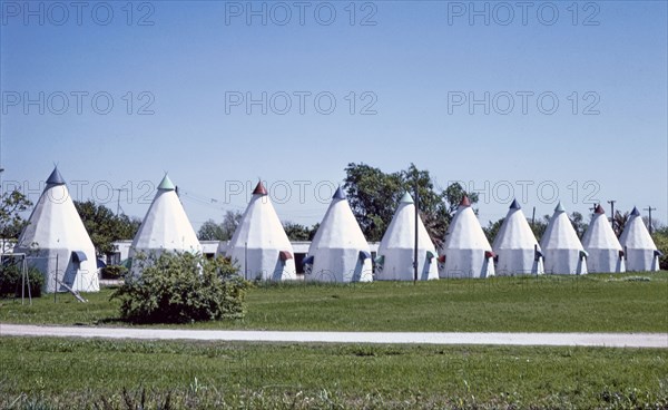 1970s United States -  Tee Pee Motel, Wharton, Texas 1977