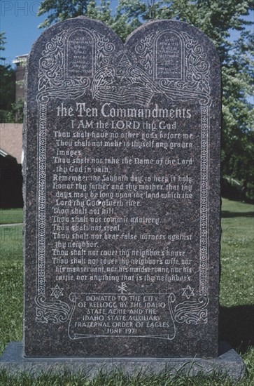 2000s America - Ten Commandments Monument, Kellogg, Idaho 2004