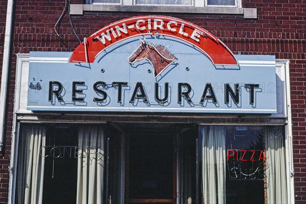 1980s America -  Win-Circle Restaurant sign, Columbus, Ohio 1984