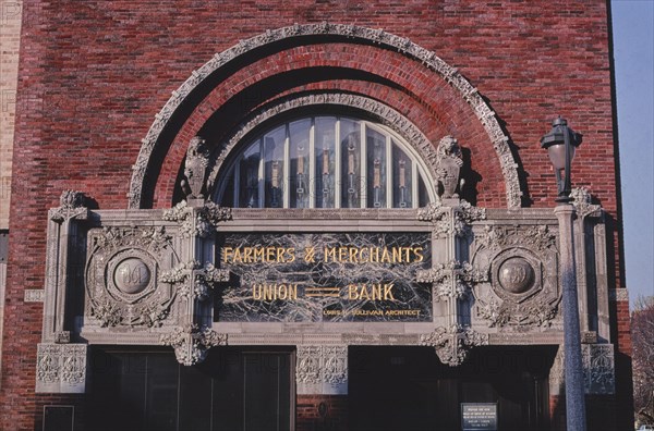 2000s United States -  Farmers and Merchants Union Bank by Louis Sullivan, James Street, Columbus, Wisconsin 2008
