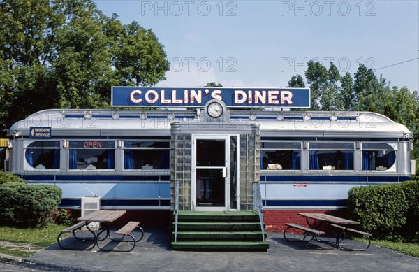 1970s America -   Collin's Diner, Route 7, Canaan, Connecticut 1977