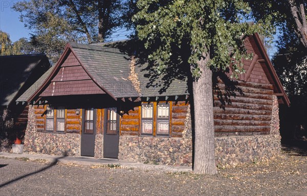 1980s United States -  Rock Log Motel, Glendive, Montana 1987