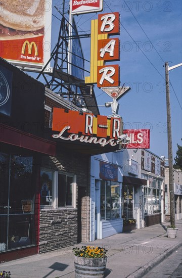 2000s America -  R-R Lounge sign, Aurora, Colorado 2004