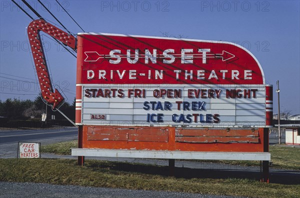 1980s America - Sunset Drive-In, Norland, Pennsylvania 1980