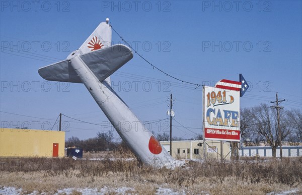 1980s America -  1941 Cafe sign, Lowell, Arkansas 1984