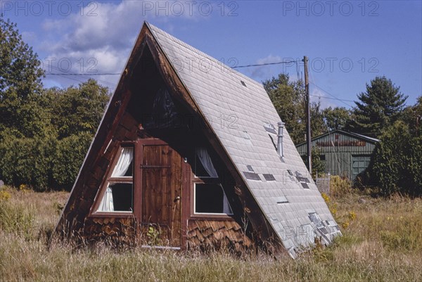 1990s United States -  Old A-frame motel cabin, Charlemont, Massachusetts 1995