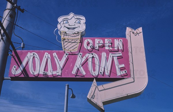 2000s America -  Jolly Kone Drive-in sign, Bakersfield, California 2003