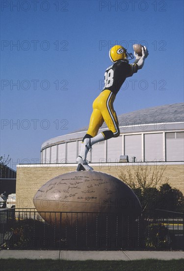 1990s United States -  Green Bay Packer Hall of Fame statue 2, Green Bay Avenue, Green Bay, Wisconsin 1992