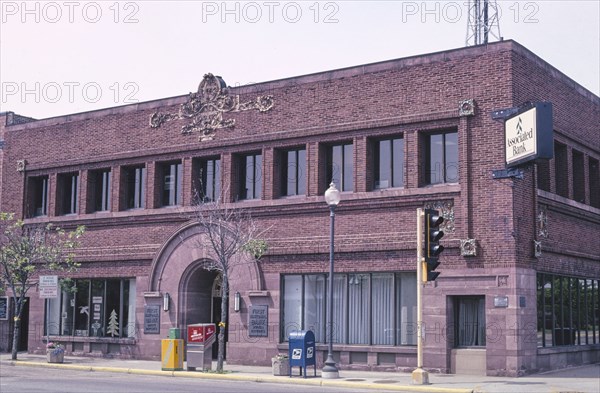 2000s United States -  First National Bank (1909), Associated Bank, Davenport Street, Rhinelander, Wisconsin 2003