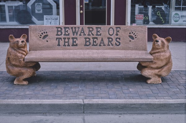 2000s United States - Bear bench, Washington Street, Montpelier, Idaho 2004
