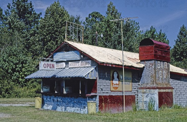 1990s America -   Moody's Bar-B-Q, Route 17, Woodbine, Georgia 1990