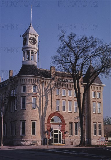 2000s United States -  City Hall, James and Dickason Streets, Columbus, Wisconsin 2008