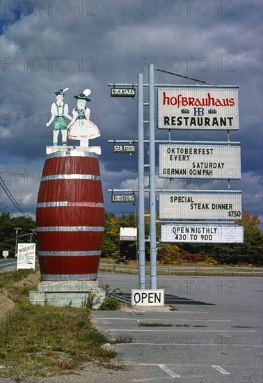 1970s America - Hofbrauhaus sign, Ogunquit, Maine 1978