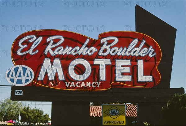2000s United States -  El Rancho Motel sign, Boulder City, Nevada 2003
