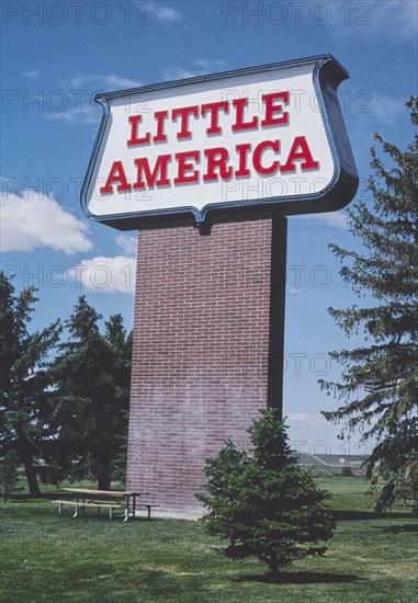 2000s United States -  Little America sign, I-80, Little America, Wyoming 2004