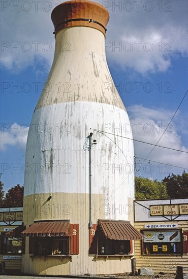 1980s America -  The Milk Bottle Restaurant, Raynham, Massachusetts 1984 (date per original caption)