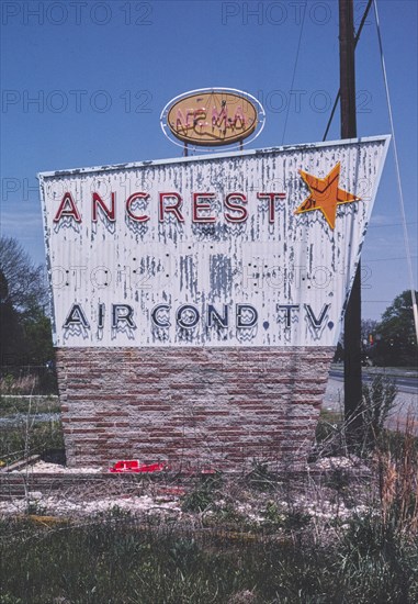 1980s United States - Ancrest Motel sign, Route 29, Charlotte, North Carolina 1982