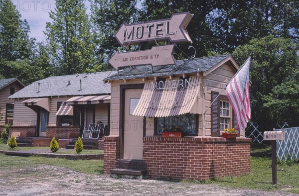 1980s United States - Flint Side Motel office near Carsonville, Carsonville, Georgia 1982