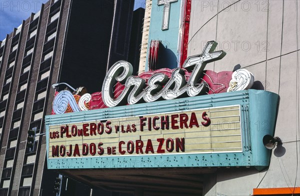 1980s America -  Crest Theater, Fresno, California 1987