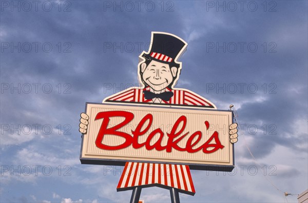 1980s United States -  Blake's Burger sign, Tucumcari, New Mexico 1987