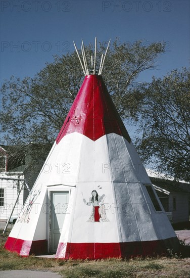 1970s America -  Teepee building, Anadarko, Oklahoma 1979