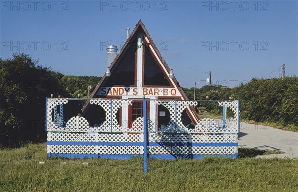 1990s America -   Sandy's Bar-B-Q, Crescent Beach, Florida 1990