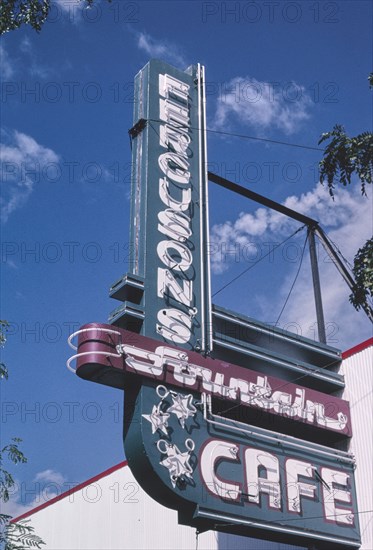 2000s America -  Ferguson's Cafe sign, Spokane, Washington 2003