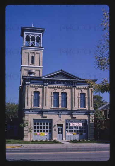 1980s United States -  Fire Department, Main Street, Fon Du Lac, Wisconsin 1988